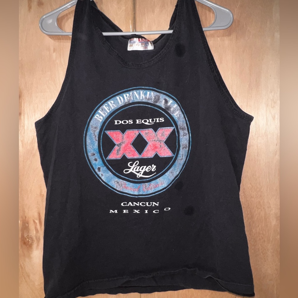 Vintage 90s Dos Equis mexican Beer tank top special edition, size L